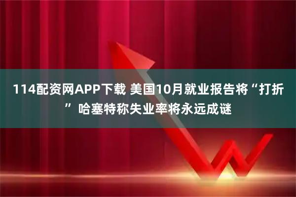 114配资网APP下载 美国10月就业报告将“打折” 哈塞特称失业率将永远成谜